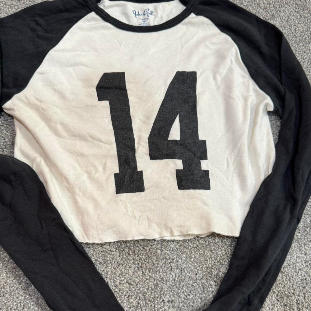 Brandy melville white and black long sleeve top